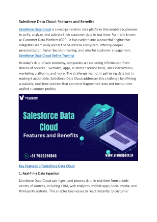 Salesforce Data Cloud | Salesforce Data Cloud Online Training