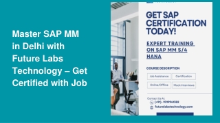 Master SAP MM in Delhi with Future Labs Technology – Get Certified with Job