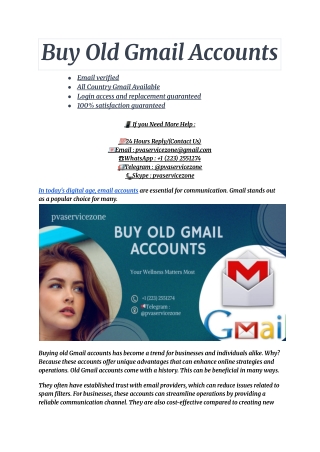 Buy Old Gmail Accounts