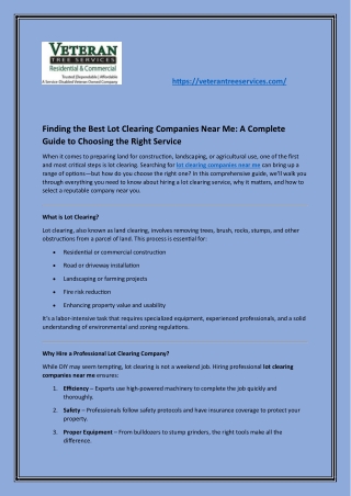 Lot Clearing Companies Near Me