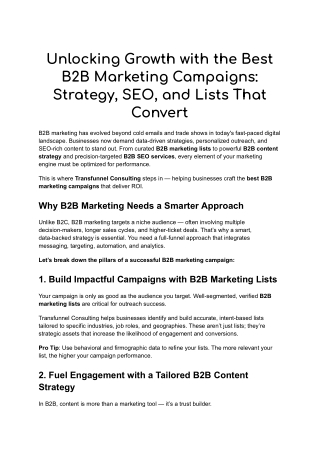 Top B2B Campaigns Powered by Strategy & SEO