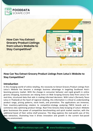 Extract Grocery Product Listings from Lotus’s Website