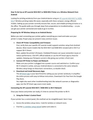 How To Set Up an HP LaserJet M14