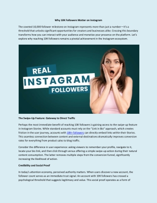 Why 10K Followers Matter on Instagram