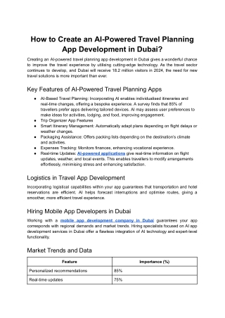 How to Create an AI-Powered Travel Planning App Development in Dubai_