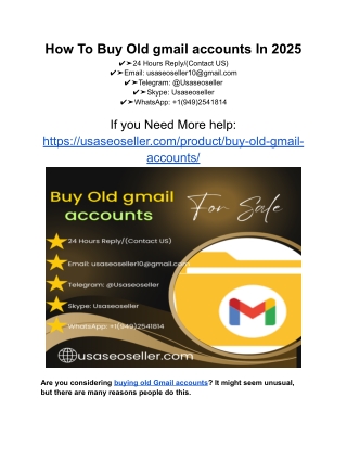 How To Buy Old gmail accounts In 2025