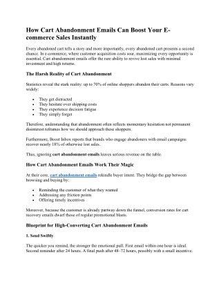 Cart Abandonment Emails