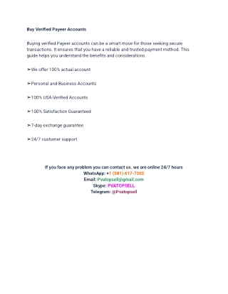 Buy Verified Payeer Accounts
