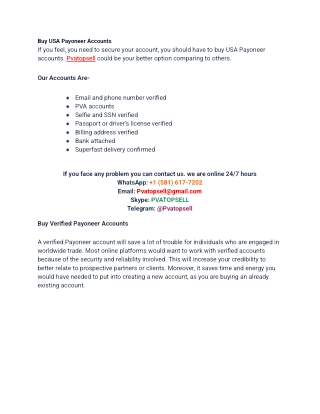 Buy USA Payoneer Accounts