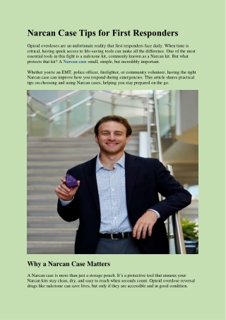 Narcan Case Tips for First Responders