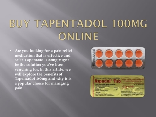 Buy Tapentadol 100mg Online