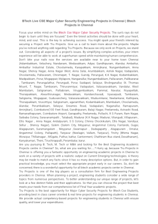 BTech Live CSE Major Cyber Security Engineering Projects in Chennai _ Btech Projects in Chennai