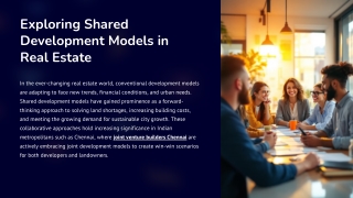 Exploring Shared Development Models in Real Estate