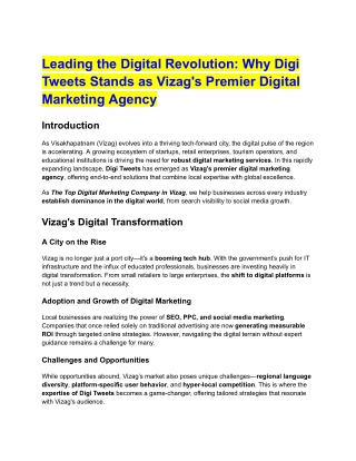 Leading the Digital Revolution_ Why Digi Tweets Stands as Vizag's Premier Digital Marketing Agency