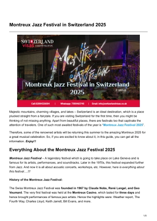Montreux Jazz Festival in Switzerland 2025