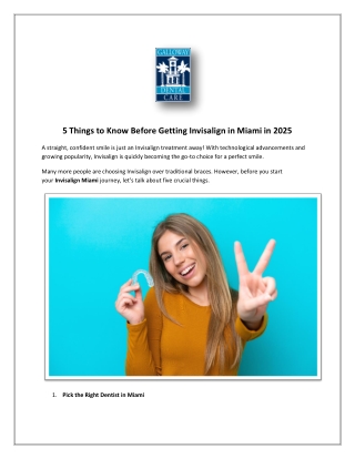 5 Things to Know Before Getting Invisalign in Miami in 2025