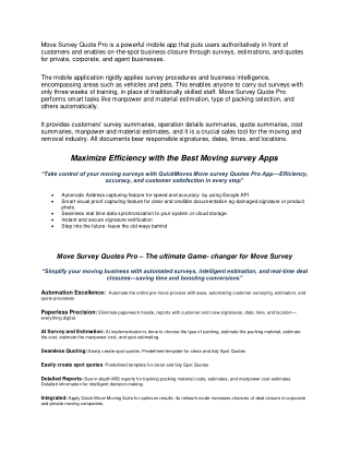 Move Survey Quote Pro