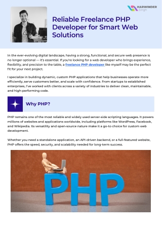 Skilled Freelance PHP Developer for Custom Web Projects