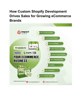 How Custom Shopify Development Drives Sales for Growing eCommerce Brands