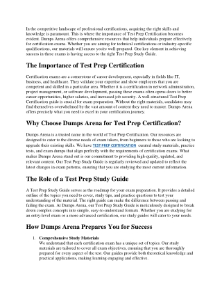 TEST PREP STUDY GUIDE