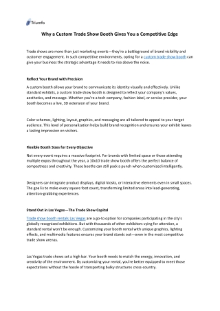 Stand Out at Events with a Custom Trade Show Booth