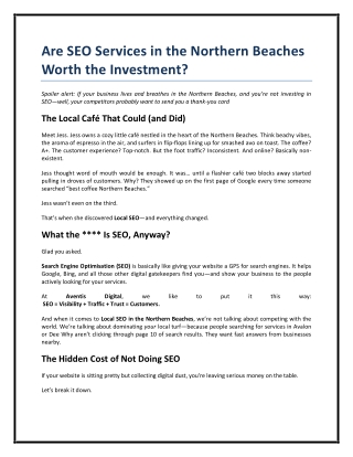 Are SEO Services in the Northern Beaches Worth the Investment?