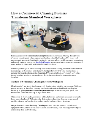 How a Commercial Cleaning Business Transforms Stamford Workplaces