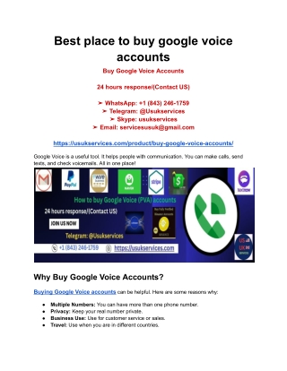 Best place to buy google voice accounts