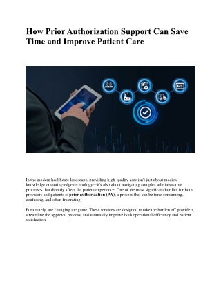 How Prior Authorization Support Can Save Time and Improve Patient Care
