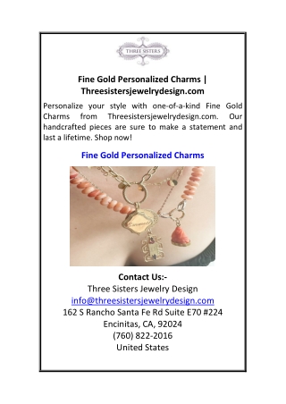 Fine Gold Personalized Charms Threesistersjewelrydesign.com