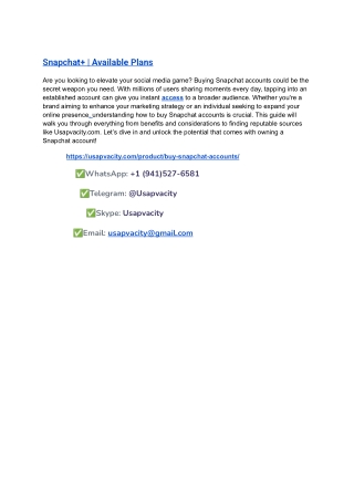 Snapchat  _ Available Plans