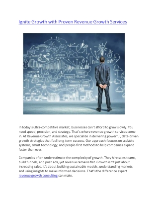 Ignite Growth with Proven Revenue Growth Services
