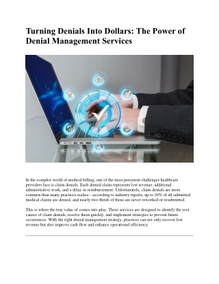 Turning Denials Into Dollars: The Power of Denial Management Services