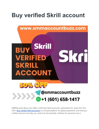 Buy verified Skrill account