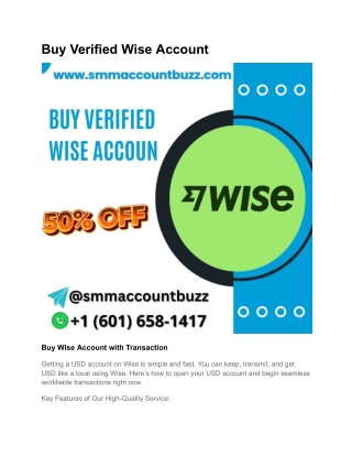 Buy Verified Wise Account