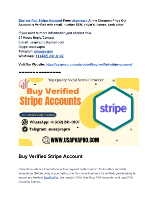 Top 3 Sites to Buy Verified Stripe Account In This Year