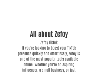 All about Zefoy