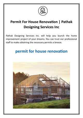Permit For House Renovation