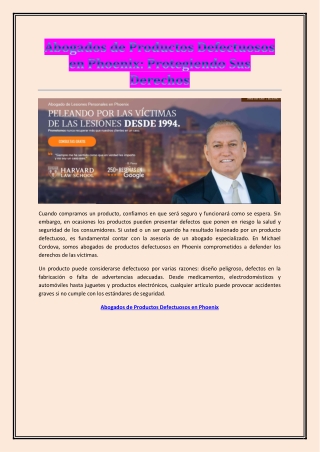 Abogados de Productos Defectuosos en Phoenix Protegiendo Sus Derechos