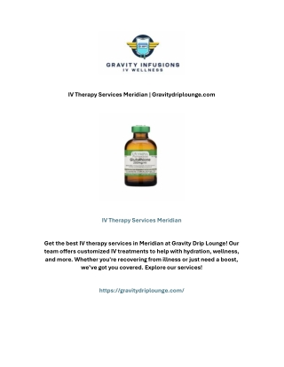IV Therapy Services Meridian | Gravitydriplounge.com