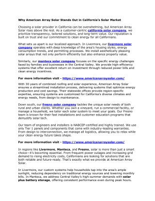 Why American Array Solar Stands Out in California’s Solar Market