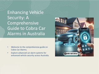 Enhancing Vehicle Security: A Comprehensive Guide to Cobra Car Alarms in Austral