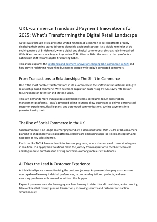 Cashless and Seamless: The 2025 Standard for UK E-Commerce