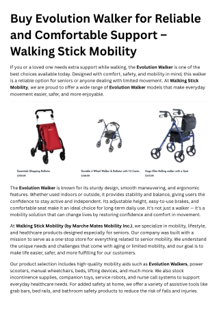 Buy Evolution Walker for Reliable and Comfortable Support – Walking Stick Mobili