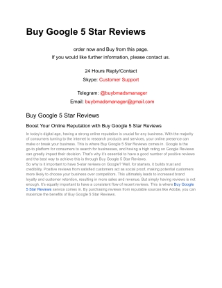 Buy Google 5 Star Reviews