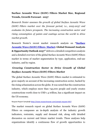 4-Surface Acoustic Wave (SAW) Filters Market