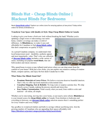 Blinds Hut – Cheap Blinds Online | Blackout Blinds For Bedrooms