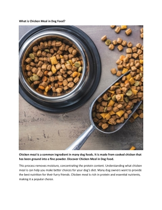 What is Chicken Meal in Dog Food