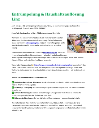 Entrümpelung & Haushaltsauflösung Linz
