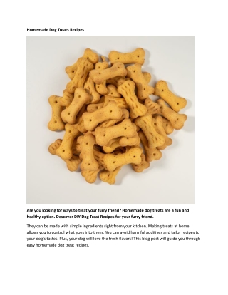 Homemade Dog Treats Recipes